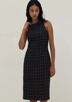 Trinity Tweed Halter Column Dress