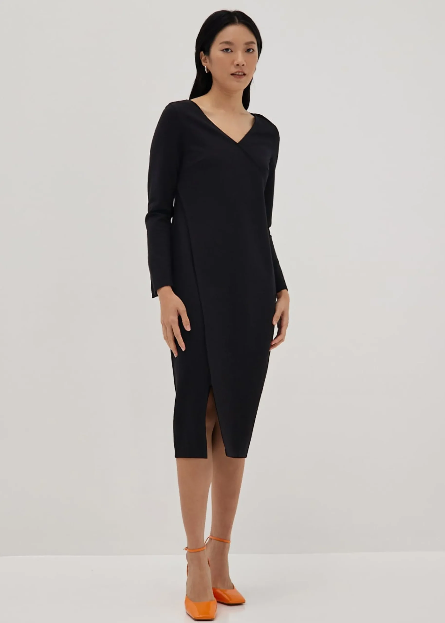 Tristenne V-neck Column Midi Dress