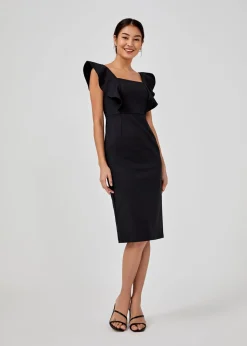 Trudy Ruffle Bodycon Midi Dress