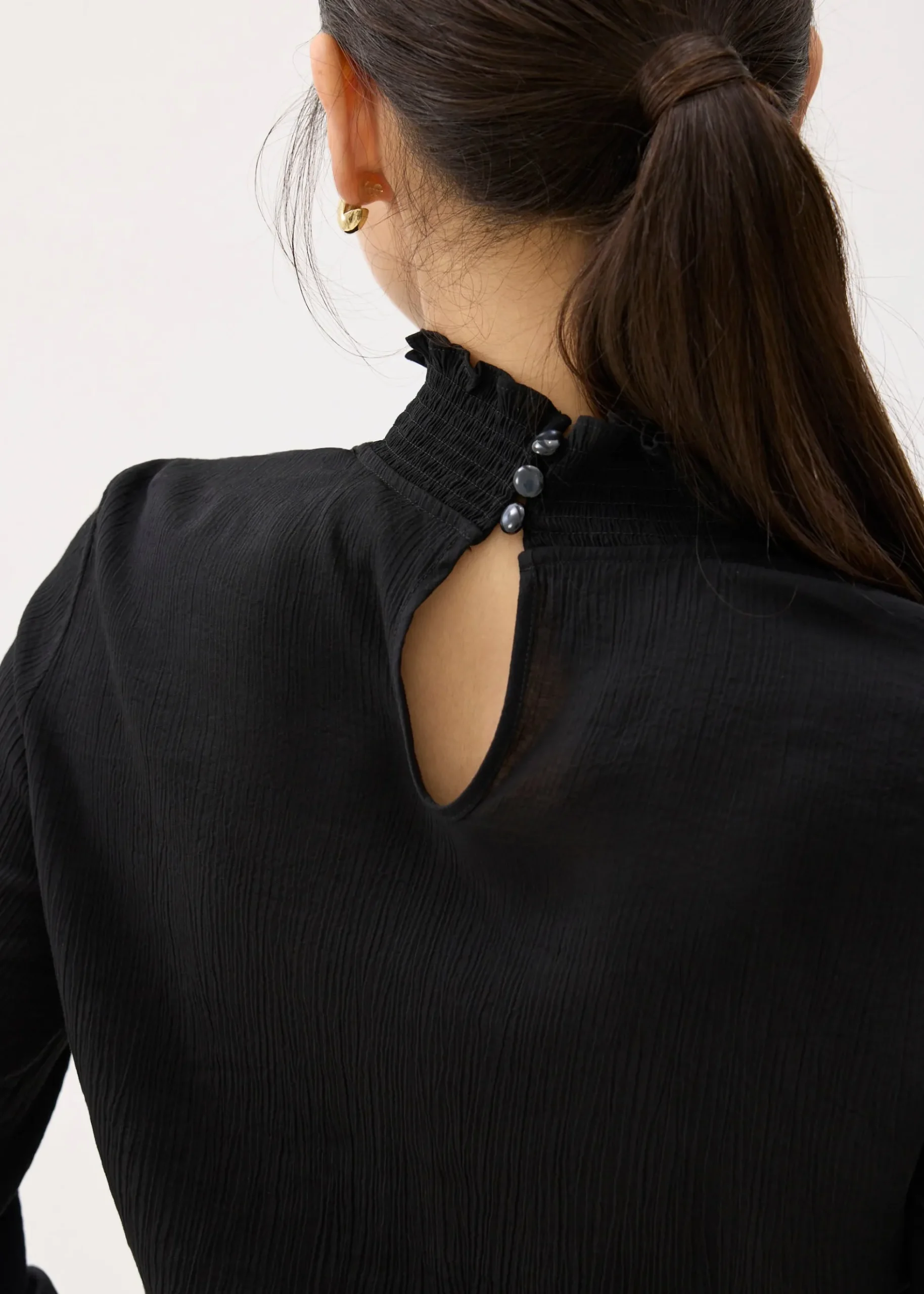 Turtle Neck Ruffle Long Sleeve Top