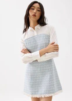 Tweed Cotton A-line Mini Dress