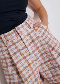 Tweed High Waist A-Line Shorts