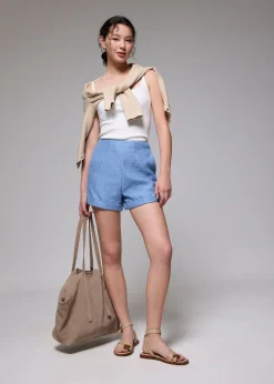 Tweed High Waist A-line Shorts