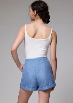 Tweed High Waist A-line Shorts
