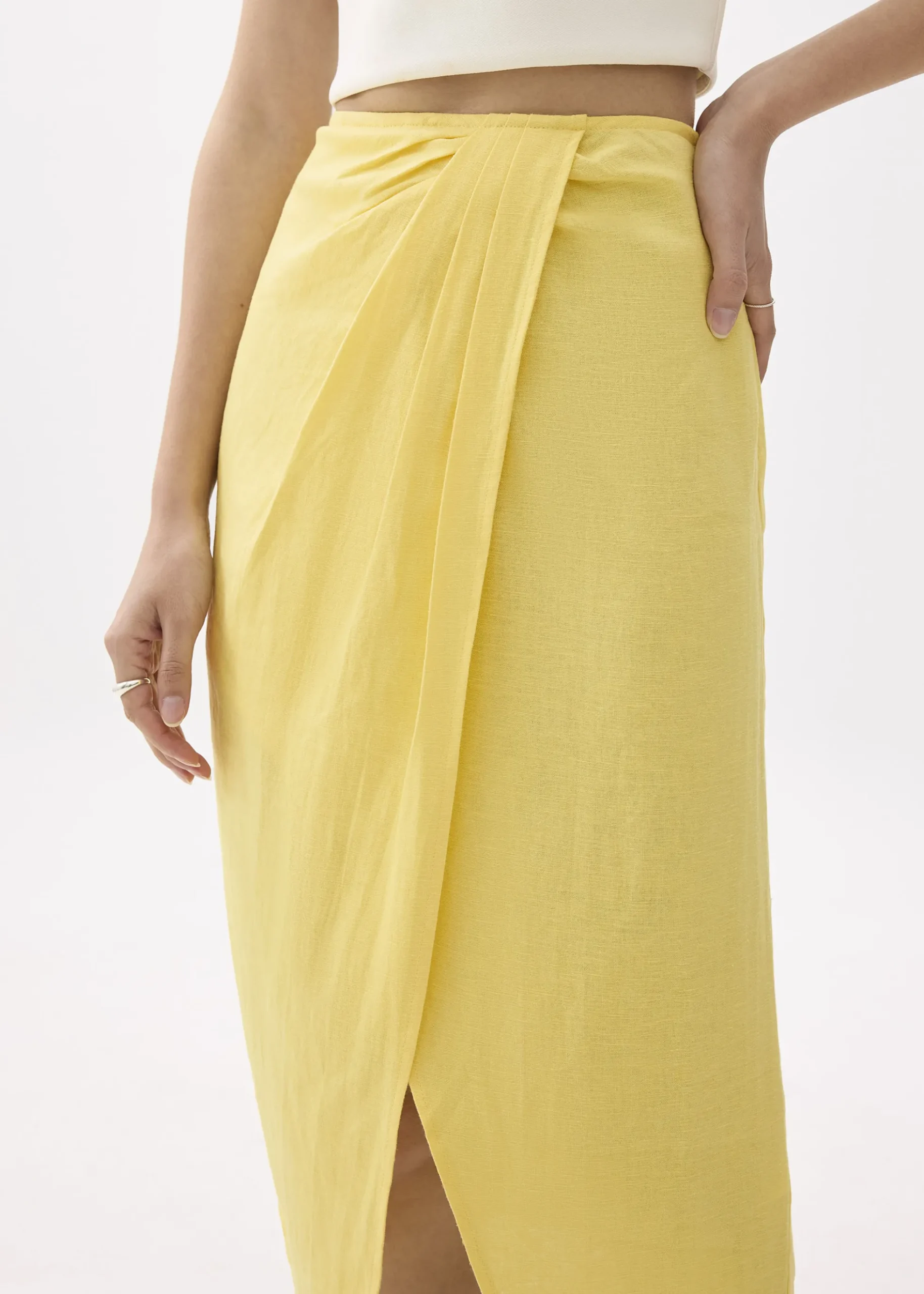 Upcycled High Waist Pencil Midi Skirt