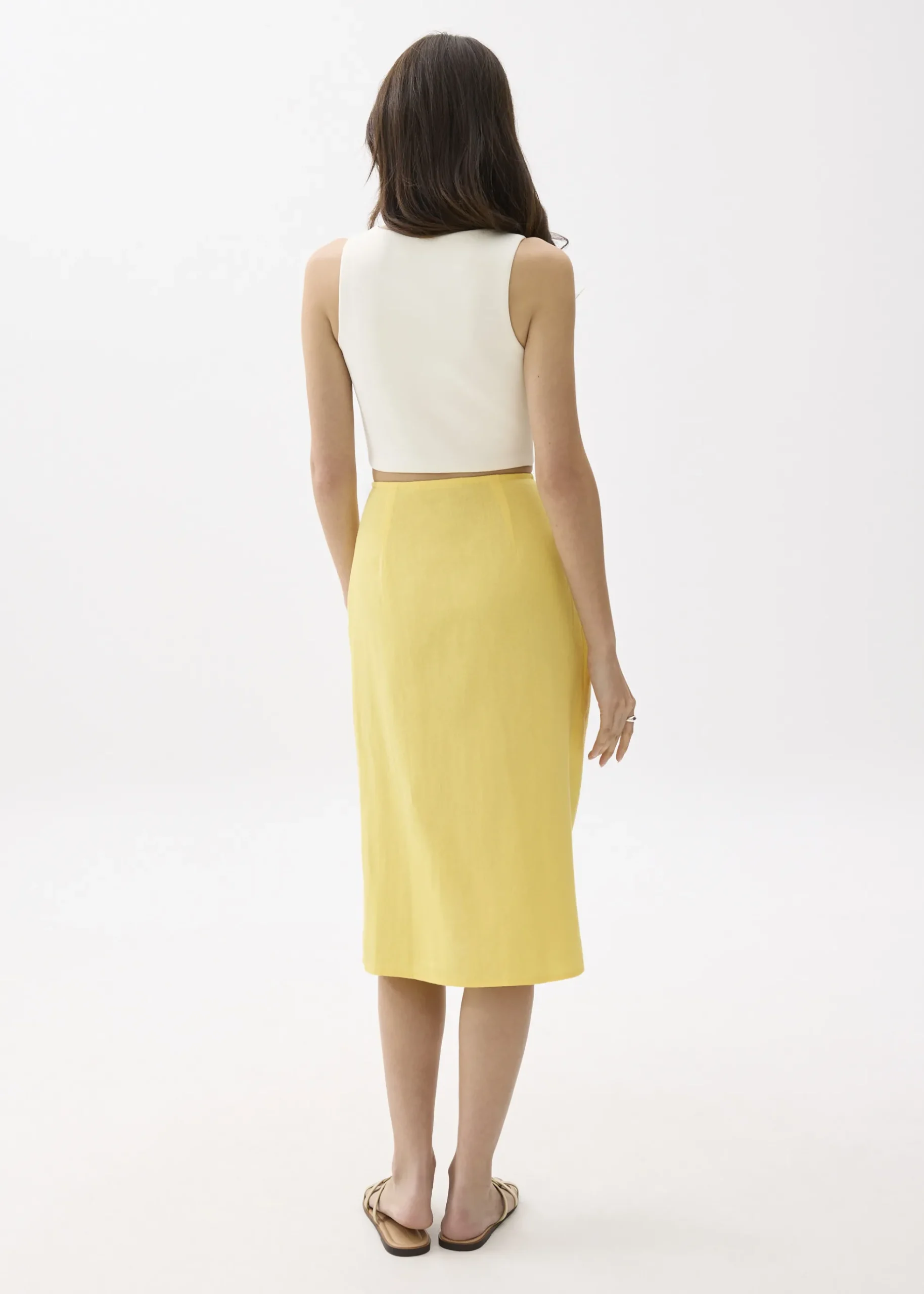 Upcycled High Waist Pencil Midi Skirt