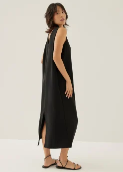 Vallie Neoprene Boat Neck Midaxi Dress