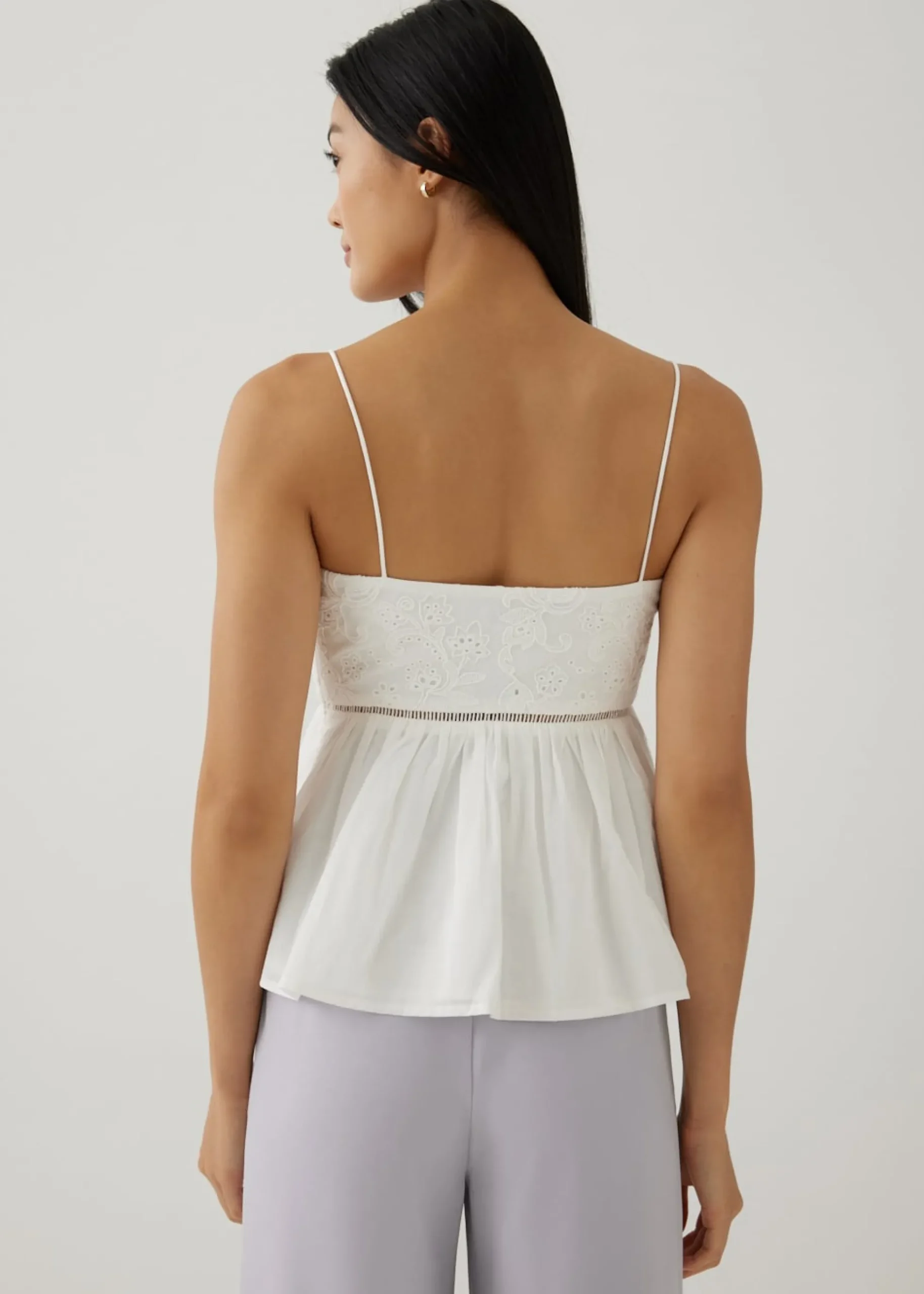 Vandelia Broderie Babydoll Top