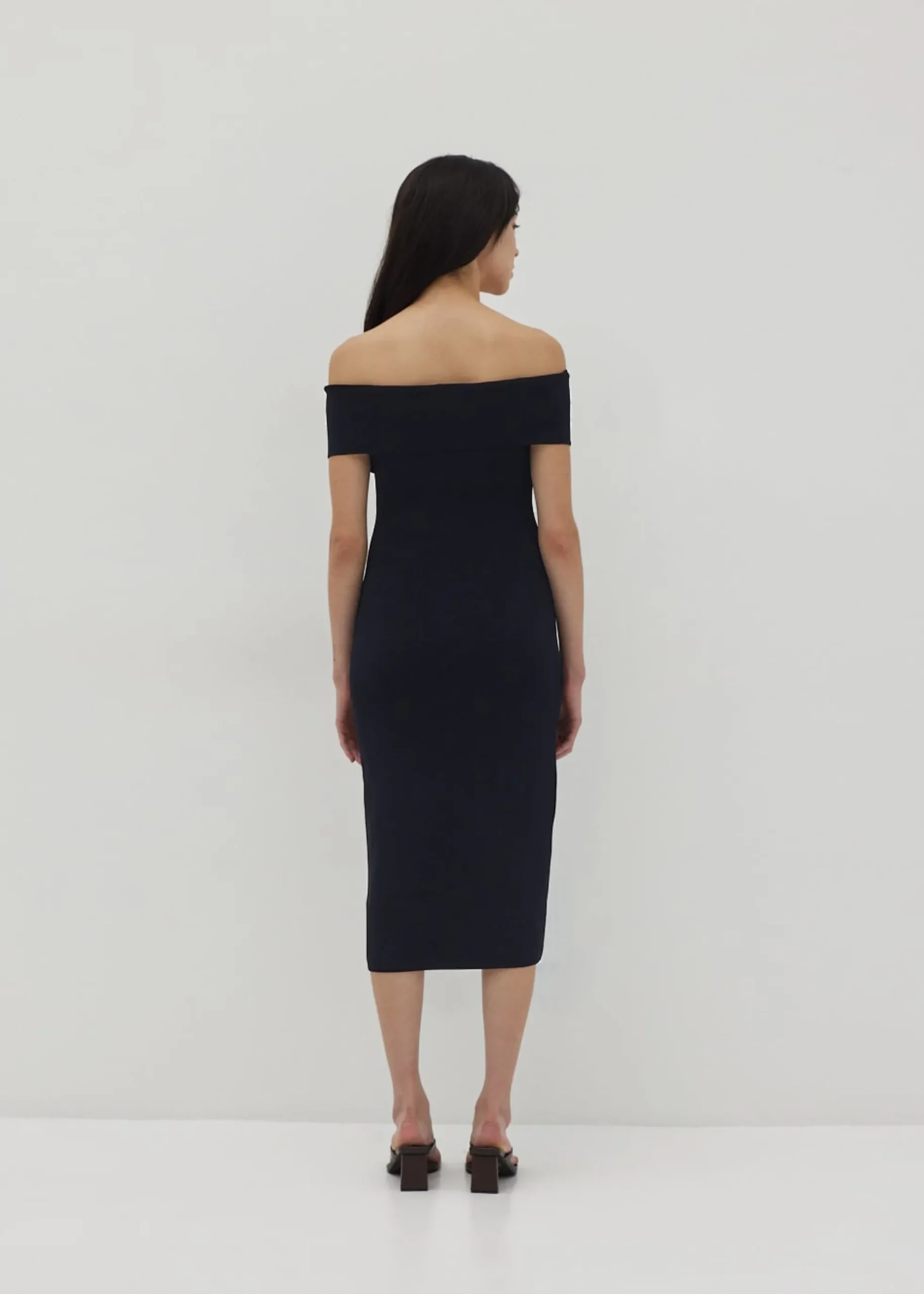 Vanna Off Shoulder Knit Midi Dress
