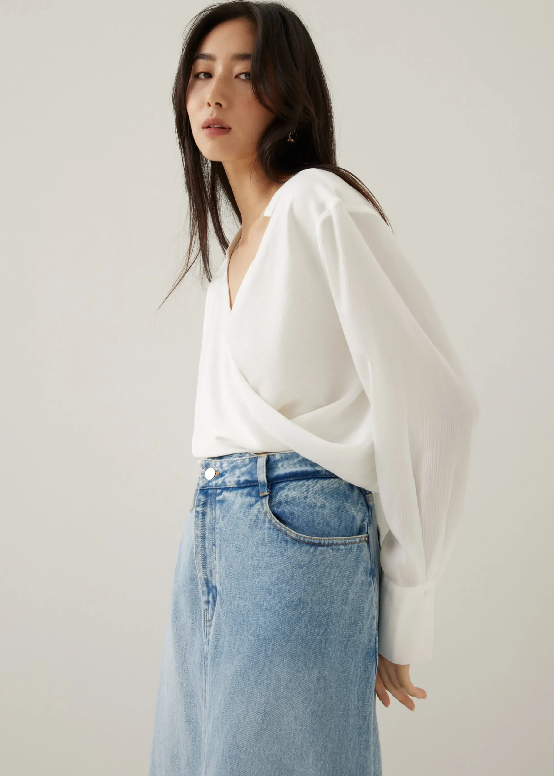 Vanya Relaxed Drape Blouse
