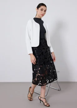 Vegan Leather Lace A-line Midaxi Skirt