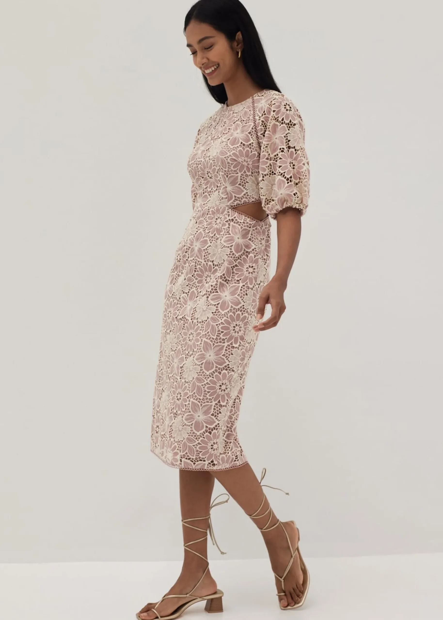 Venus Lace Cut Out Midi Dress
