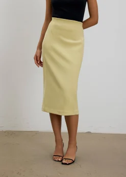 Vera Elastic Reversible Panelled Midi Skirt
