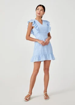 Verena Textured Ruffle Padded Dress