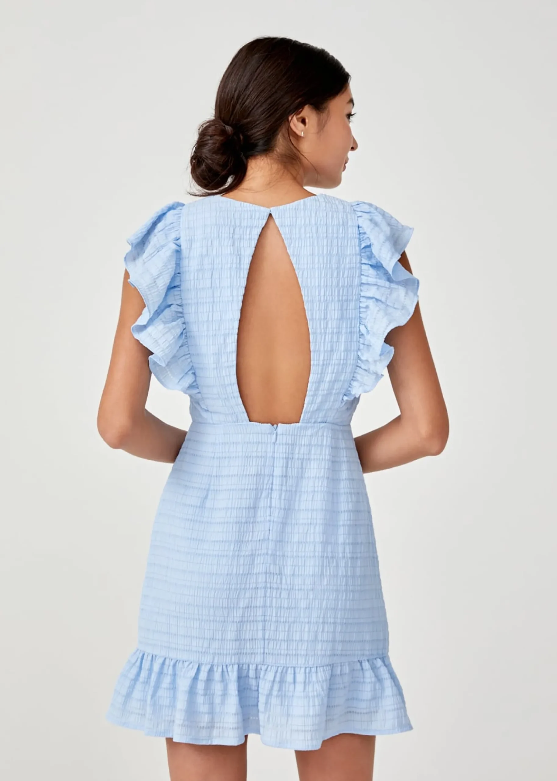 Verena Textured Ruffle Padded Dress