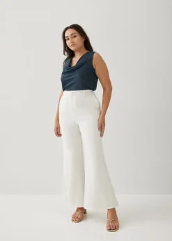 Verniece Satin Cowl Neck Shell Top