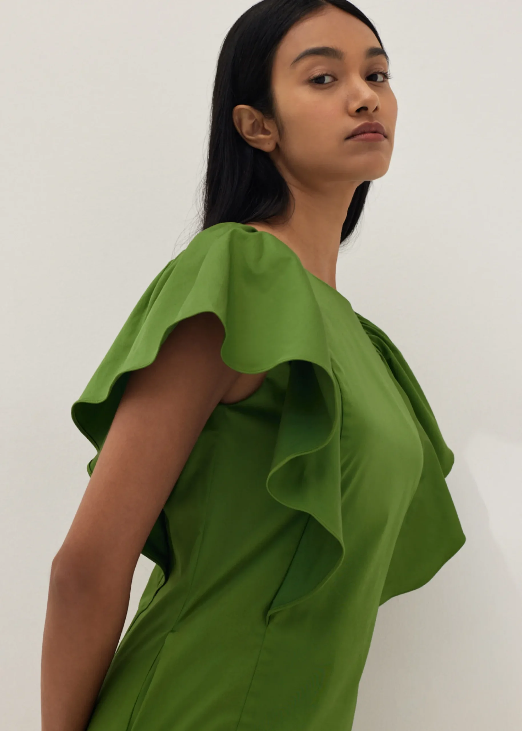 Veronique Ruffle Sleeve Shift Dress