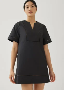 Vienne Cotton Ladder Trim Shift Dress