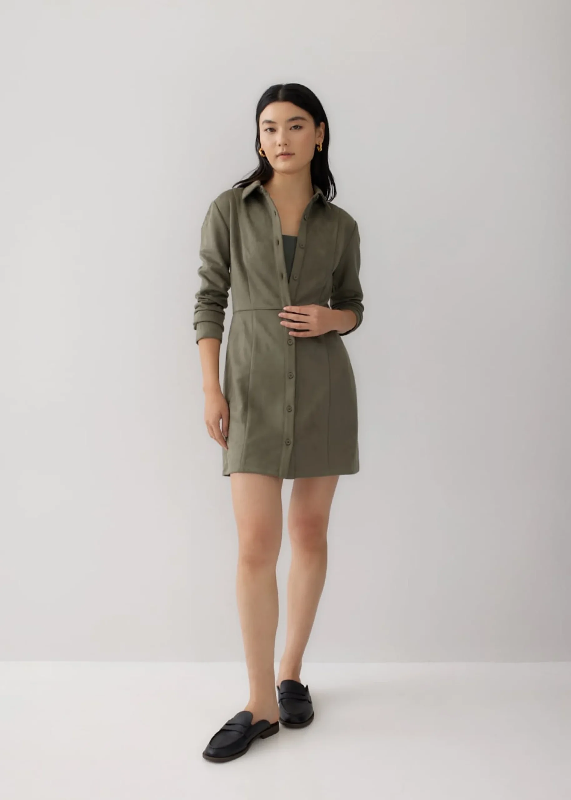 Viktoria Suede Shift Mini Dress