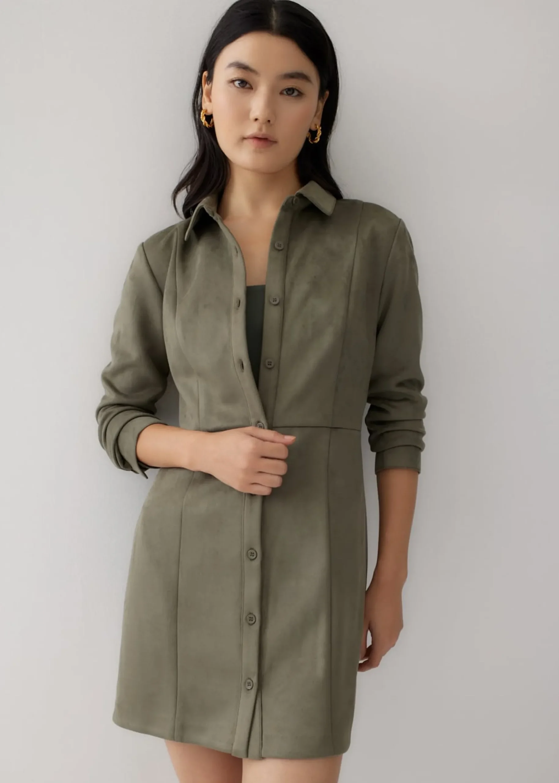 Viktoria Suede Shift Mini Dress