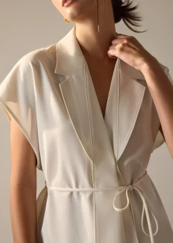 Vina Detachable Sash Melange Front Wrap Top