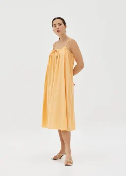 Vinny Textured Tie Front Trapeze Dress