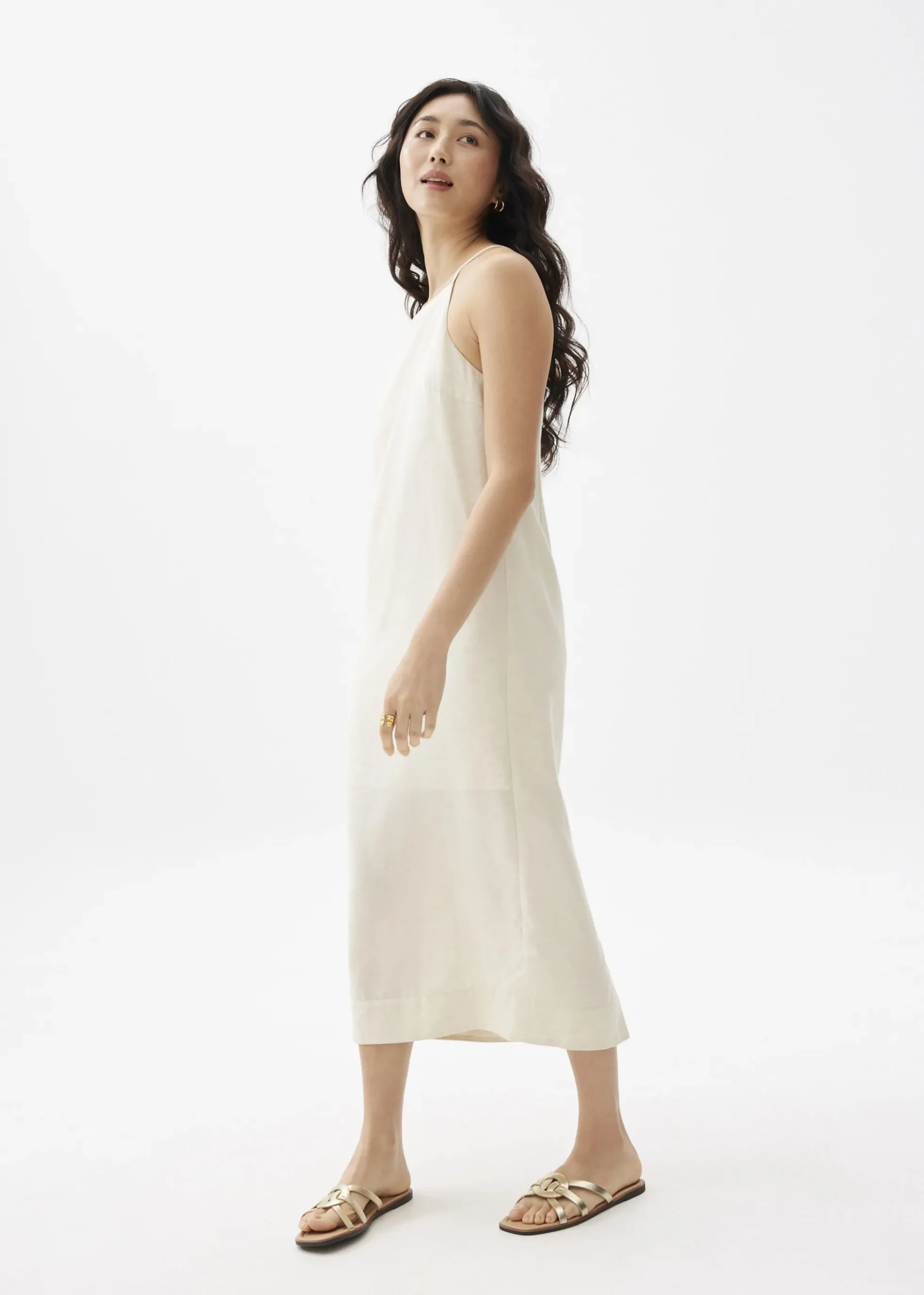 Viscose Column Midi Dress
