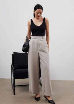 Viscose Tailored Straight Leg Pants