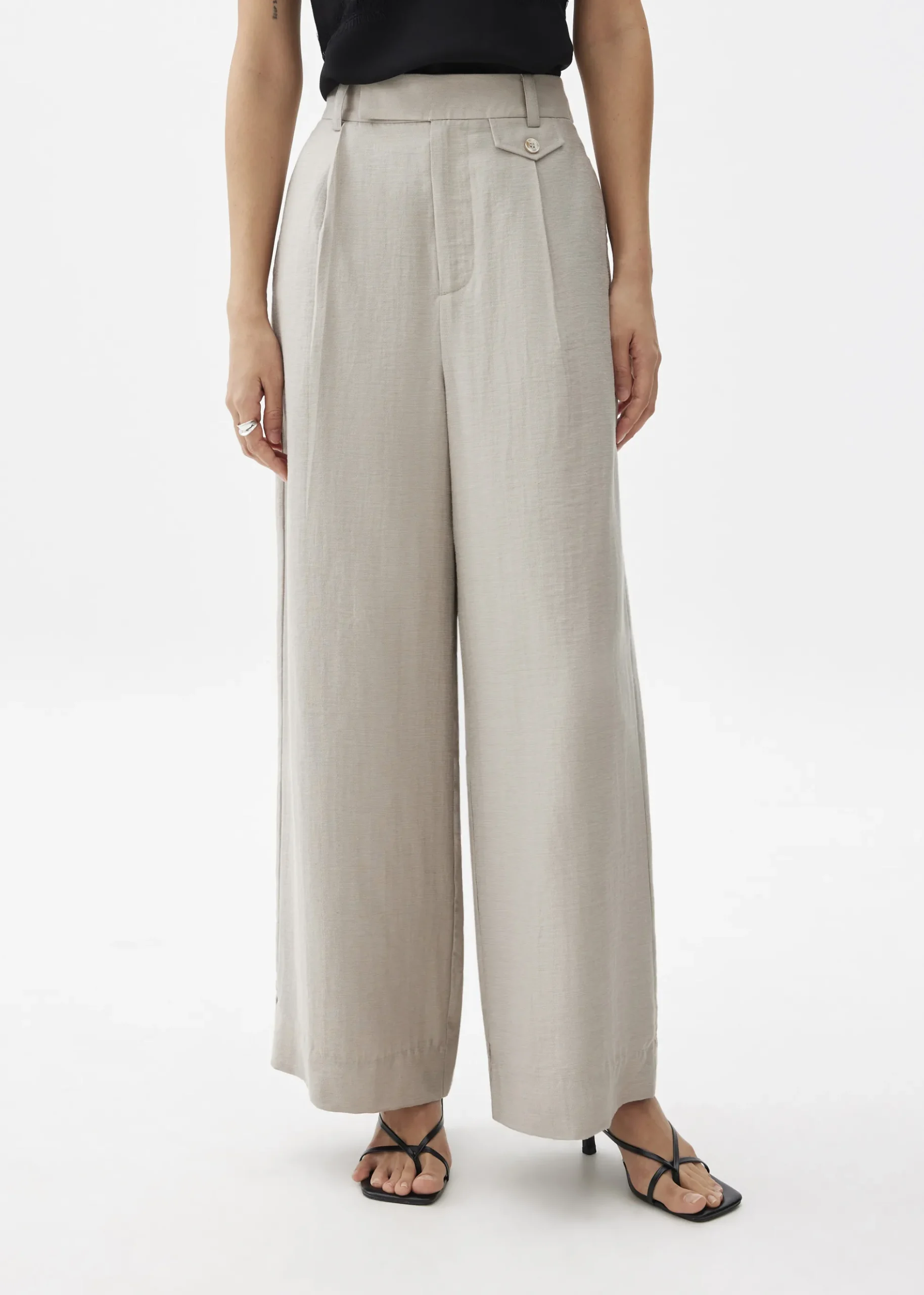 Viscose Tailored Straight Leg Pants