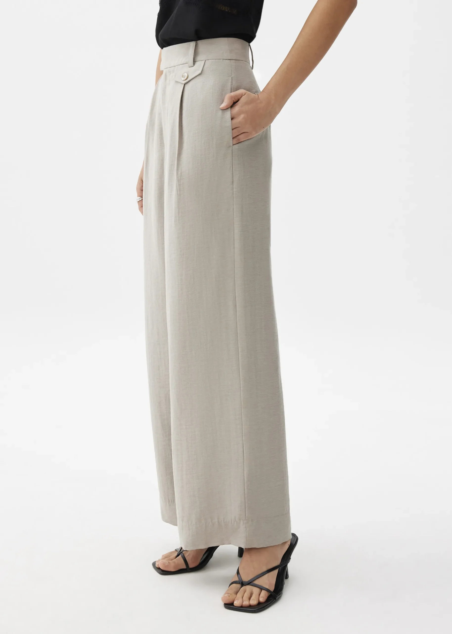Viscose Tailored Straight Leg Pants