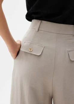 Viscose Tailored Straight Leg Pants