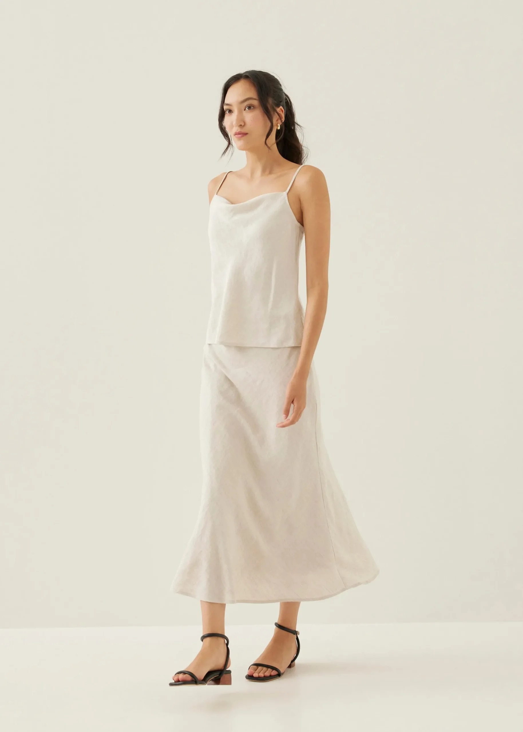 Vita Linen Cowl Neck Camisole Top
