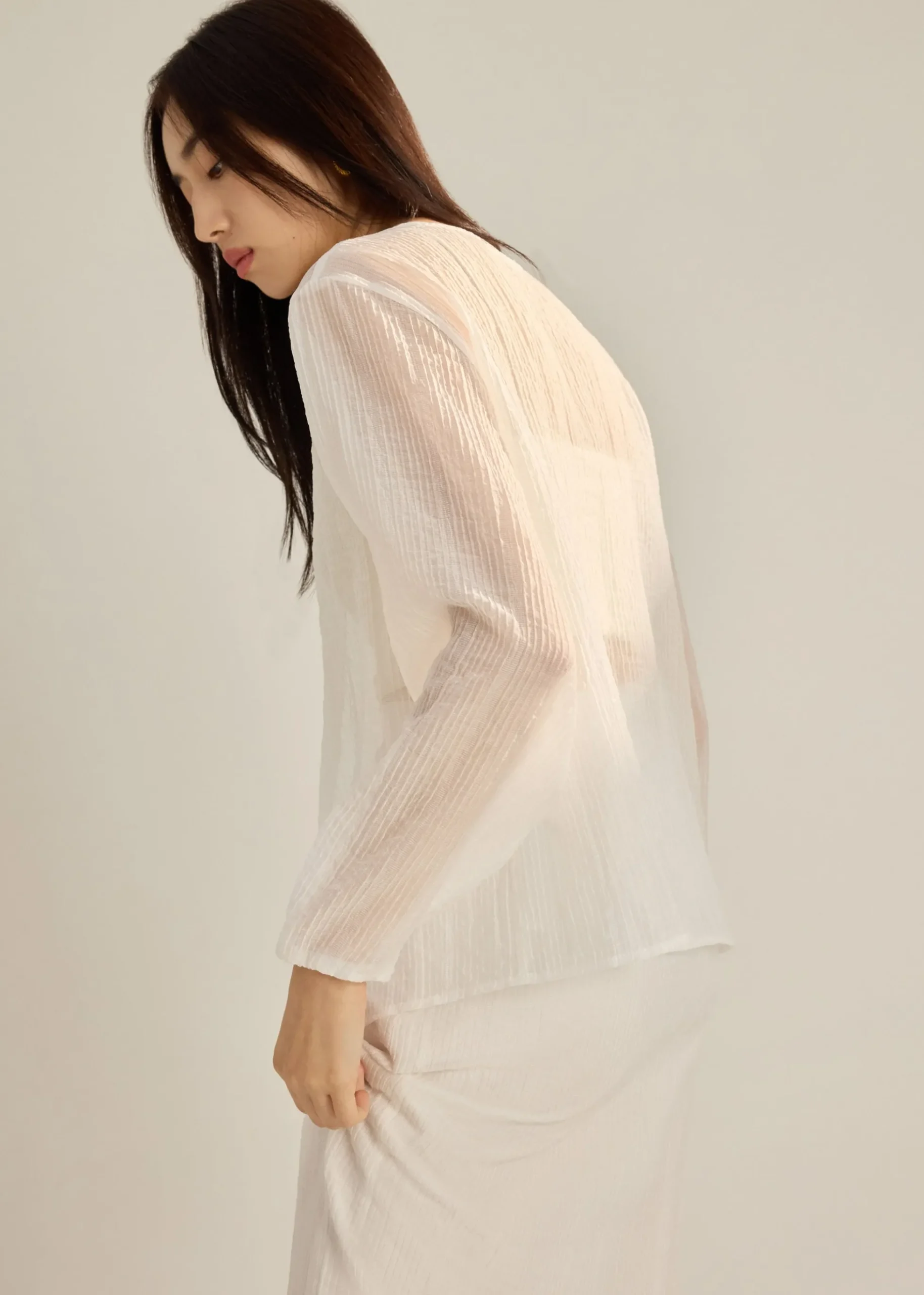Viv RuchedReady® Sheer Textured Cardigan