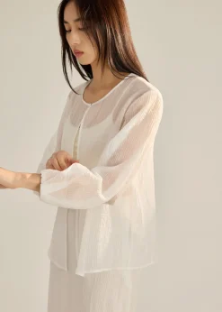 Viv RuchedReady® Sheer Textured Cardigan