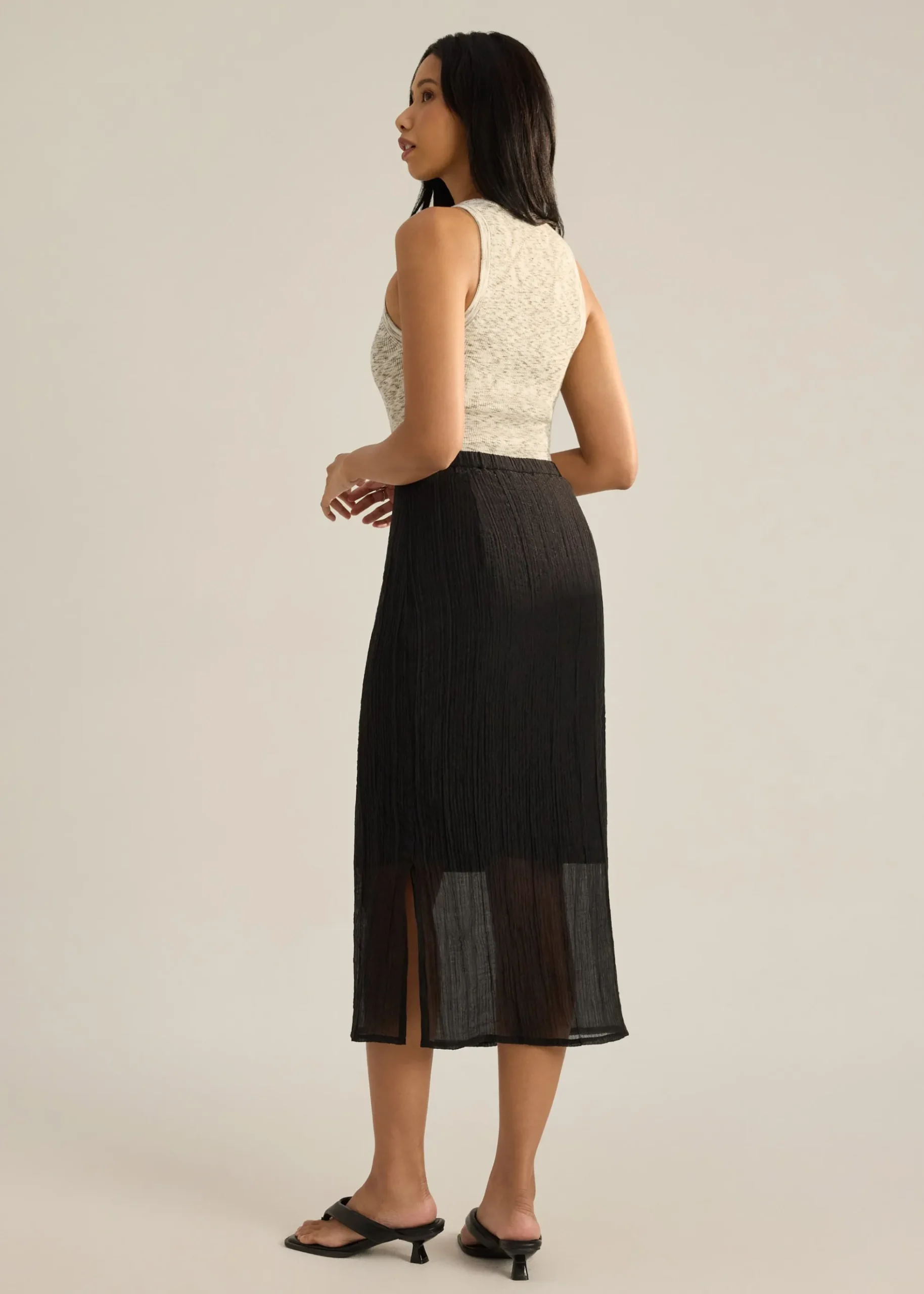 Viv Sheer Textured Column Skirt