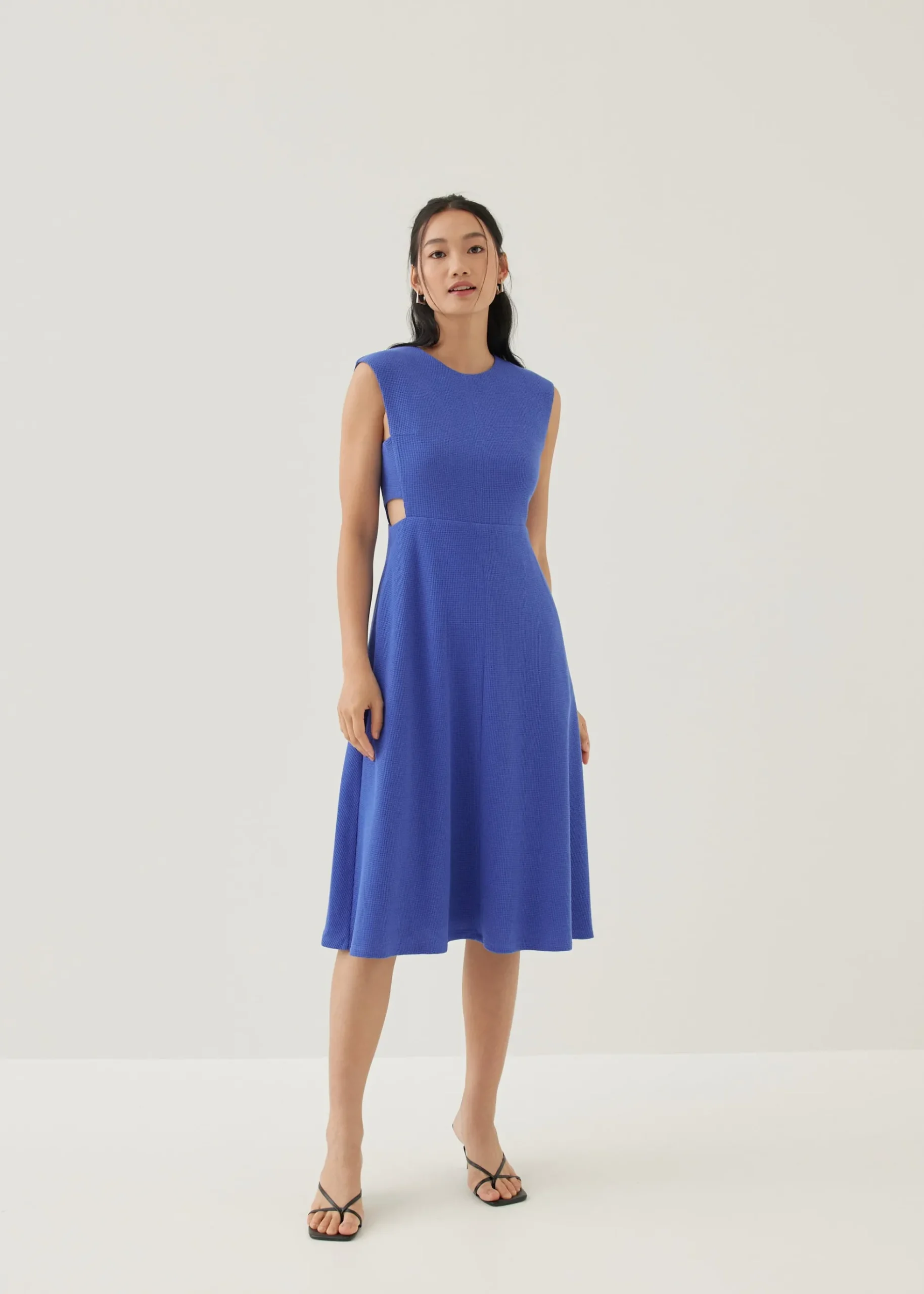 Wenna Textured Fit & Flare Midi Dress
