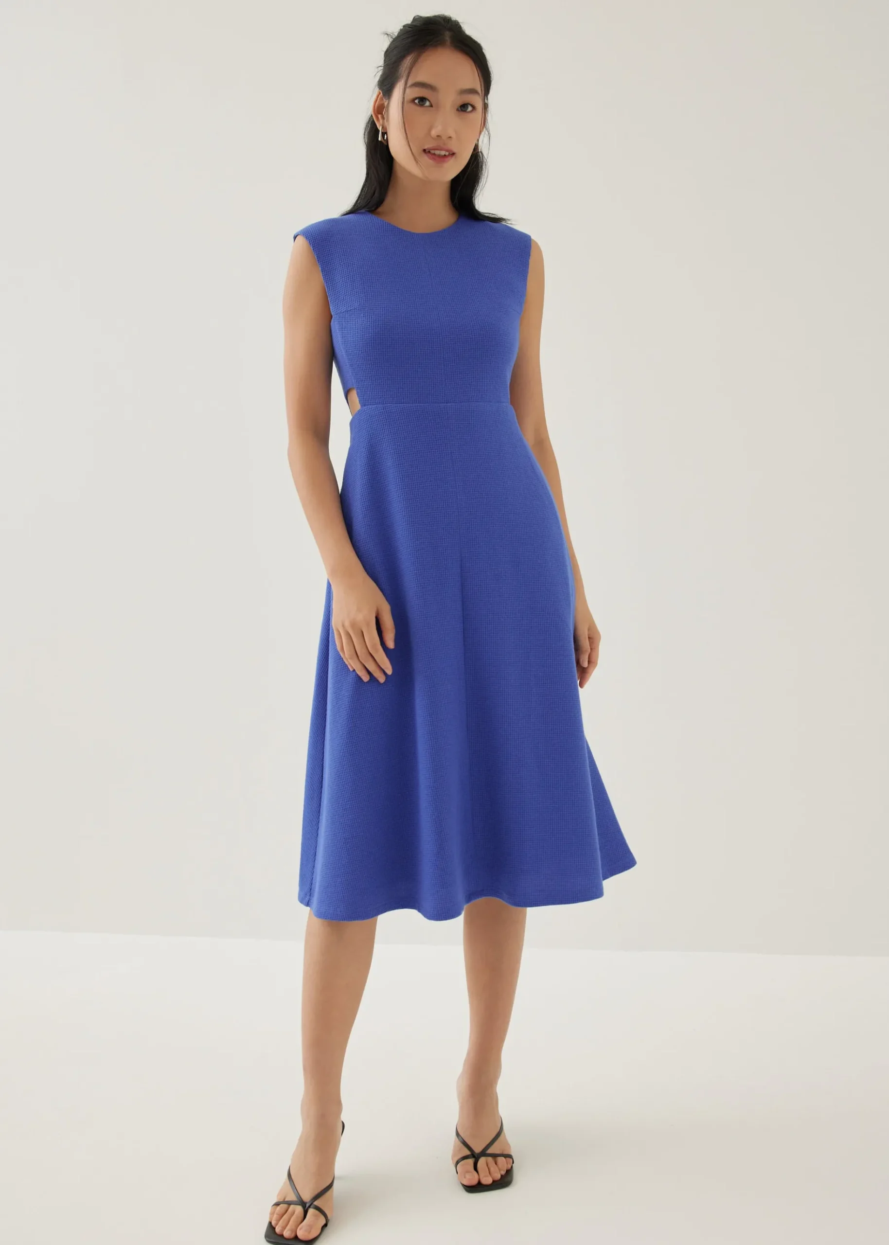 Wenna Textured Fit & Flare Midi Dress