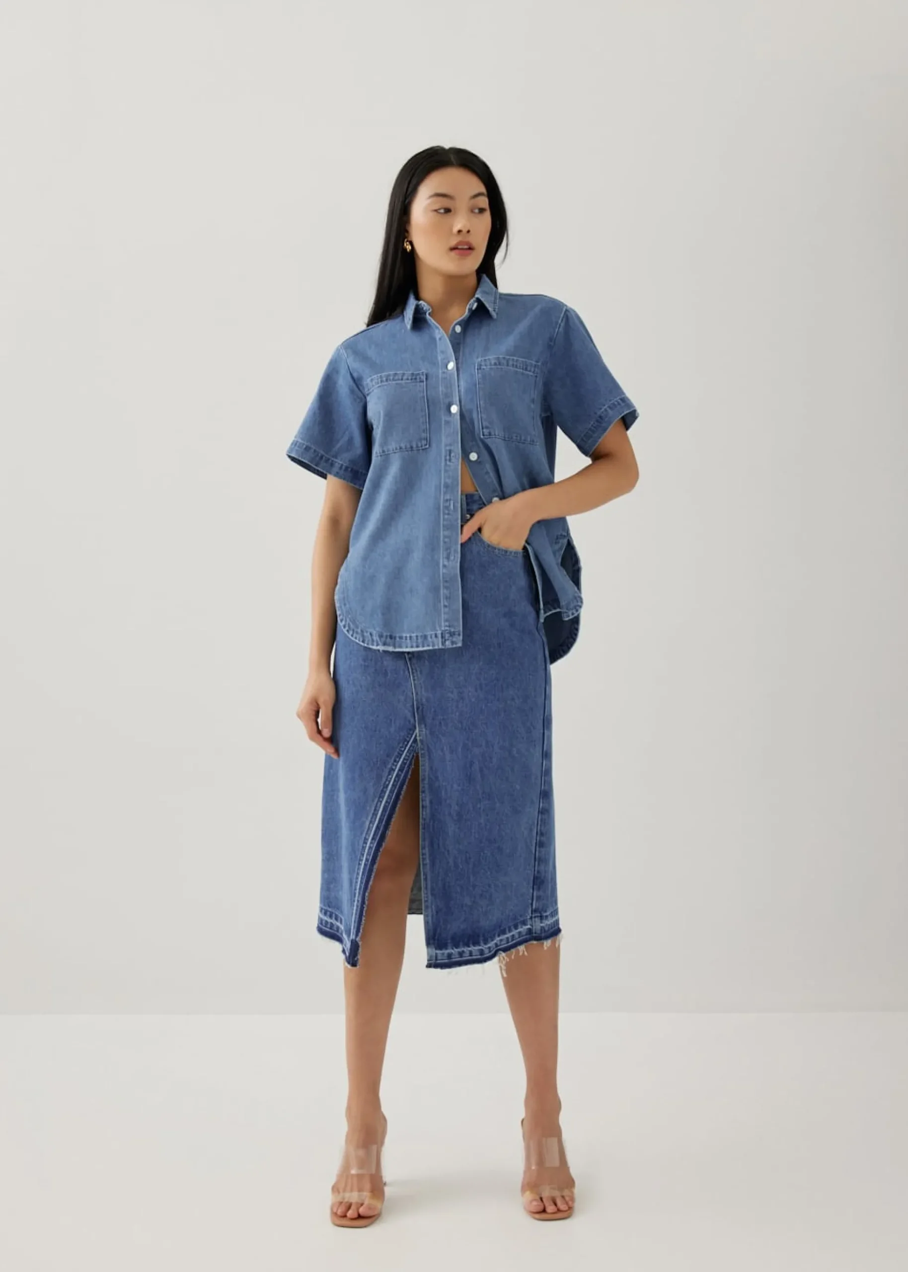 Whitley Denim Drop Shoulder Shirt