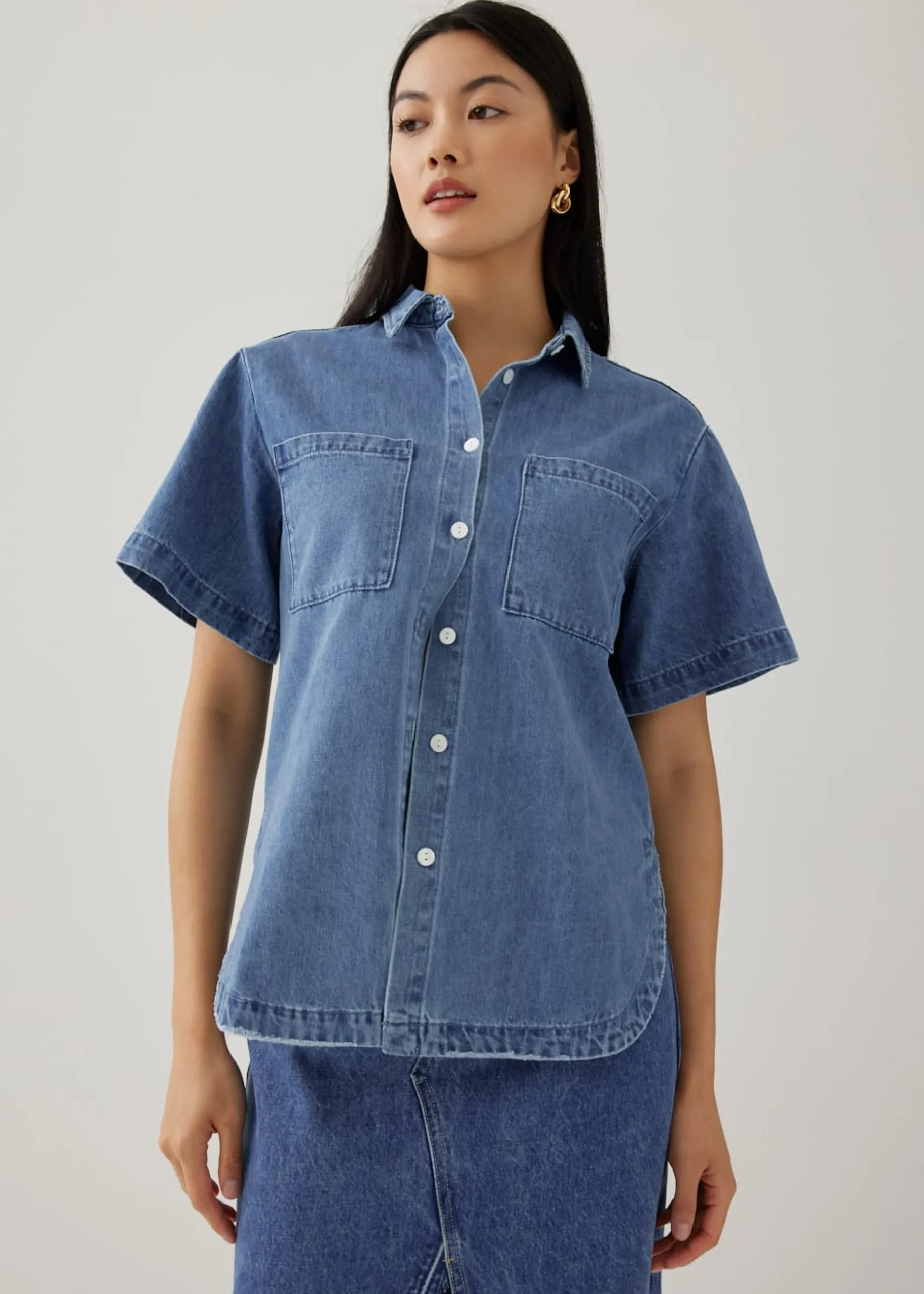 Whitley Denim Drop Shoulder Shirt