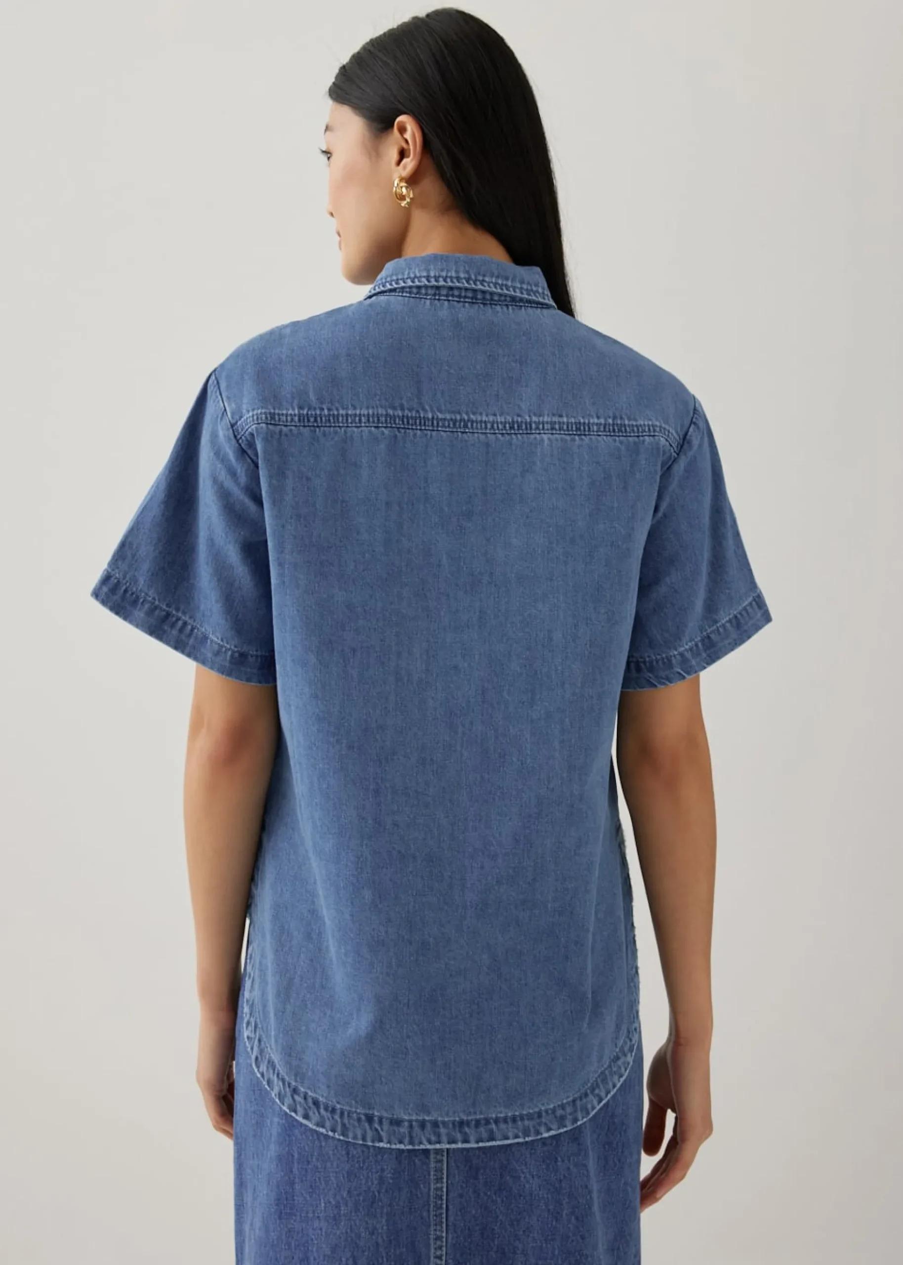 Whitley Denim Drop Shoulder Shirt