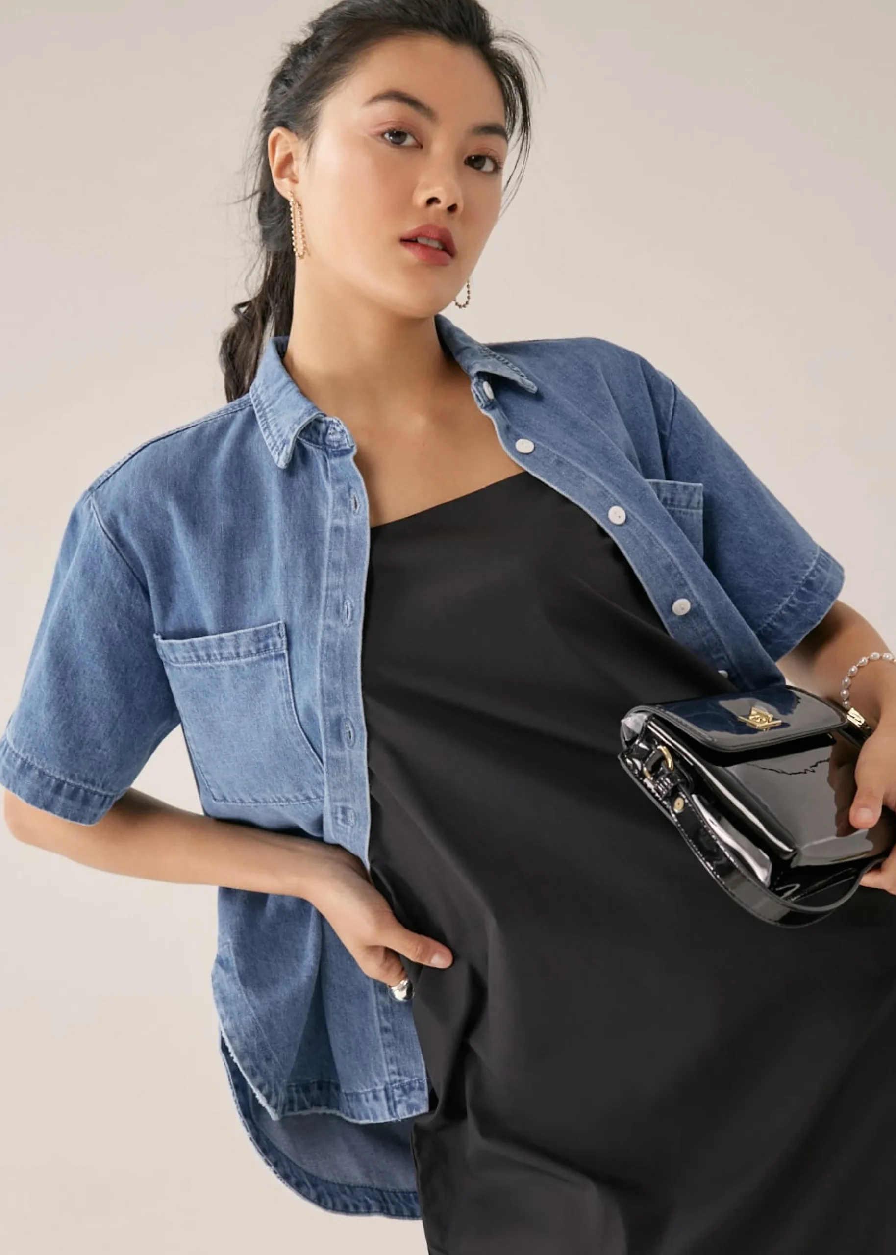 Whitley Denim Drop Shoulder Shirt