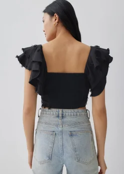 Winnie Padded Textured Bustier Crop Top
