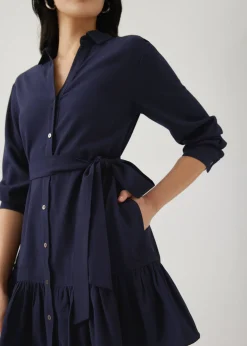 Wynn Rayon Belted Shirt Dress