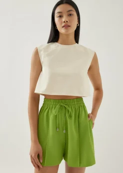Yanni Relaxed Cotton Twill Shell Top