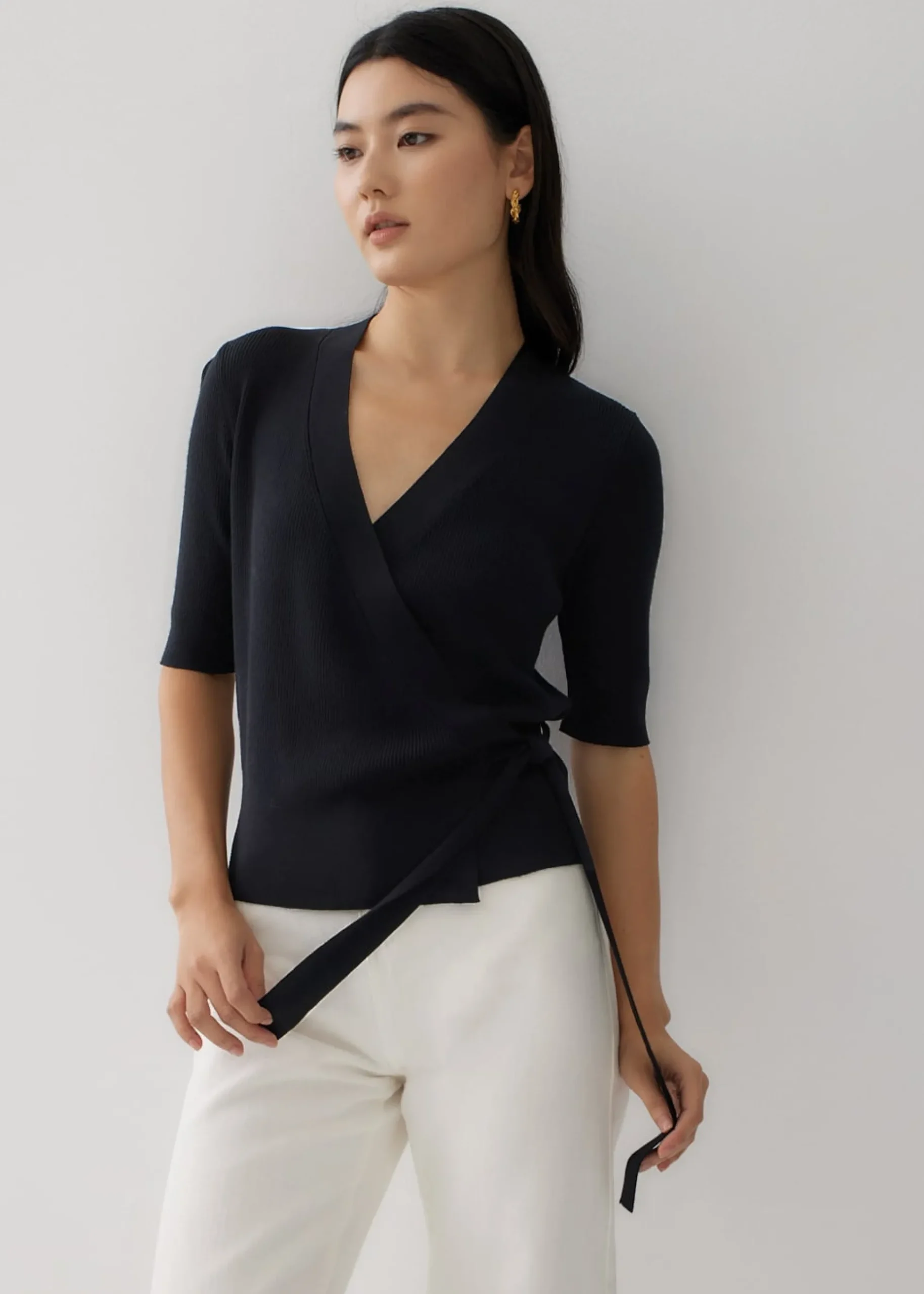 Yazmin Wrap Knit Top