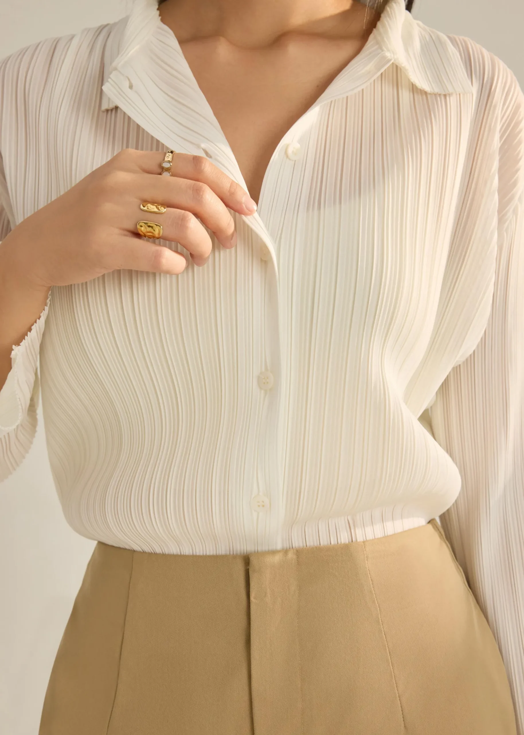 Yerin Plissé Relaxed Shirt