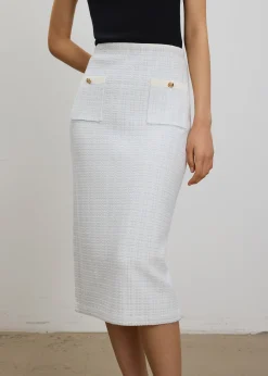 Yoko Elastic Textured Knit Midi Skirt