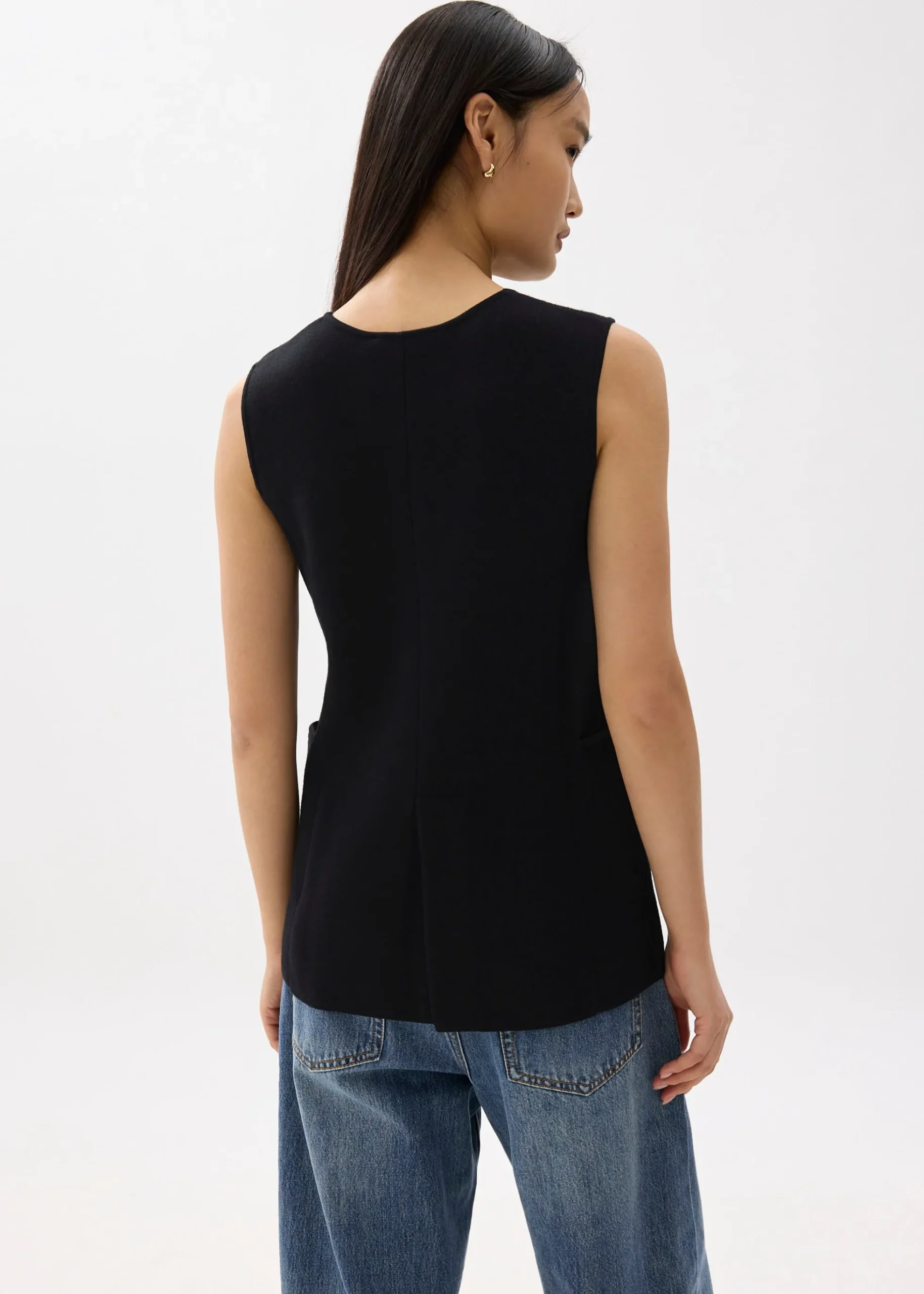 Yui Tailored Long Knit Vest