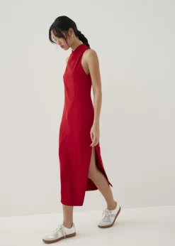 Yuri Asymmetric Drape Midaxi Dress
