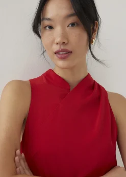 Yuri Asymmetric Drape Midaxi Dress